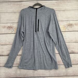 Minus 33 Wolverino 1/4 Zip Sun Hoodie Sweatshirt Mens Large Gray Black